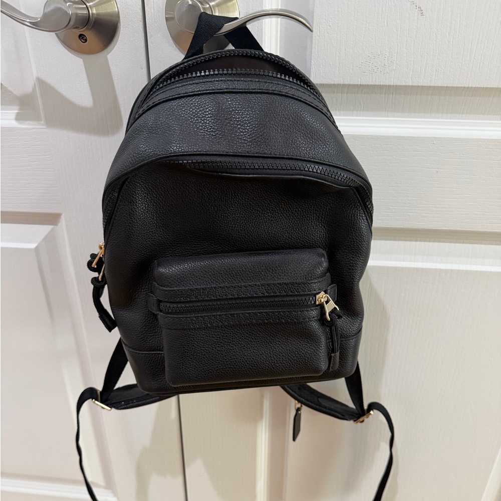 Coach Black Leather Backpack